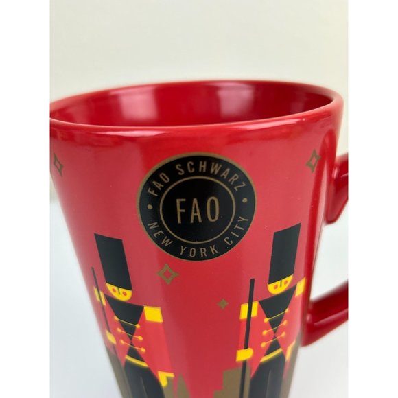 FAO Schwarz New York City Red Christmas Nutcracker Soldier Ceramic Coffee Mug - Picture 3 of 15